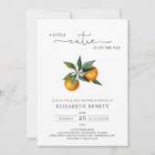 Invitation Aquarelle Petit Cutie Citrus Baby shower orange (Devant)