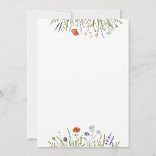 Invitation Aquarelle Petit Fleur sauvage Cadre Pré Rsvp (Dos)