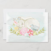 Invitation Aquarelle Petit Oiseau et lapin Révélation de genr (Dos)
