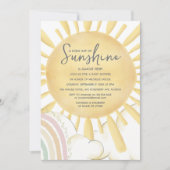 Invitation Aquarelle Petit Rayon De Baby shower Soleil (Devant)