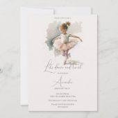Invitation Aquarelle Petite Ballerina Anniversaire (Devant)