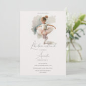 Invitation Aquarelle Petite Ballerina Anniversaire (Debout devant)