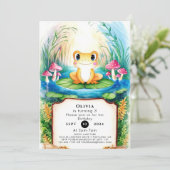 Invitation Aquarelle Petite grenouille Anniversaire (Debout devant)