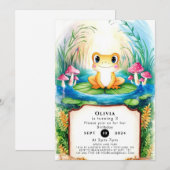 Invitation Aquarelle Petite grenouille Anniversaire (Devant / Derrière)