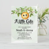 Invitation aquarelle petite mignonne sur le chemin baby showe (Debout devant)