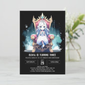 Invitation Aquarelle Petite princesse Anniversaire (Debout devant)