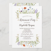 Invitation Aquarelle Petite retraite Fleur sauvage (Devant / Derrière)