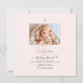 Invitation Aquarelle Petites Fluers Faire partie de Baptême (Dos)