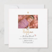 Invitation Aquarelle Petites Fluers Faire partie de Baptême (Dos)