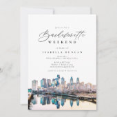 Invitation Aquarelle Philadelphia Pennsylvania City Skyline (Devant)