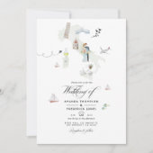 Invitation Aquarelle photo de mariage de destination italienn (Devant)