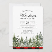 Invitation Aquarelle Pin Vert & Buffalo Rouge Plantés Dans (Devant)