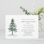 Invitation Aquarelle Pine Arbre Chic Noël Fête de Noël (Debout devant)