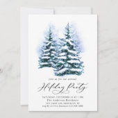 Invitation Aquarelle Pine Arbre Chic Noël Fête de Noël (Devant)