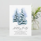 Invitation Aquarelle Pine Arbre Chic Noël Fête de Noël (Debout devant)