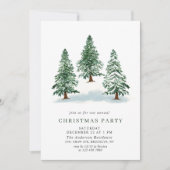Invitation Aquarelle Pine Arbre Chic Noël Fête de Noël (Devant)