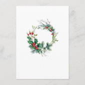 Invitation Aquarelle Pine Arbre Chic Noël Fête de Noël (Dos)