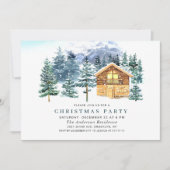 Invitation Aquarelle Pine Arbre Chic Noël Fête de Noël (Devant)