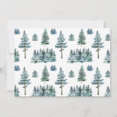 Invitation Aquarelle Pine Arbre Chic Noël Fête de Noël (Dos)