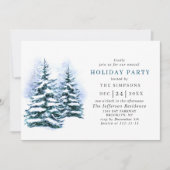 Invitation Aquarelle Pine Arbre Chic Noël Fête de Noël (Devant)