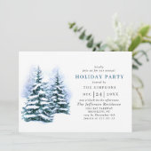 Invitation Aquarelle Pine Arbre Chic Noël Fête de Noël (Debout devant)