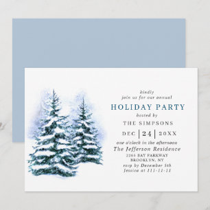 Invitation Aquarelle Pine Arbre Chic Noël Fête de Noël