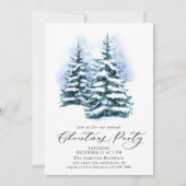 Invitation Aquarelle Pine Arbre Chic Noël Fête de Noël (Devant)