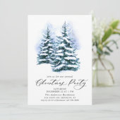Invitation Aquarelle Pine Arbre Chic Noël Fête de Noël (Debout devant)