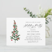 Invitation Aquarelle Pine Arbre Chic Noël Fête de Noël (Debout devant)