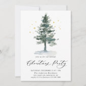 Invitation Aquarelle Pine Arbre Chic Noël Fête de Noël (Devant)