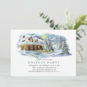 Invitation Aquarelle Pine Arbre Chic Noël Fête de Noël (Debout devant)