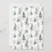 Invitation Aquarelle Pine Arbre Chic Noël Réveillon (Dos)