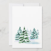 Invitation Aquarelle Pine Arbre Chic Noël Réveillon (Dos)