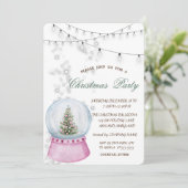 Invitation Aquarelle Pine arbre, Globe Christmas (Debout devant)