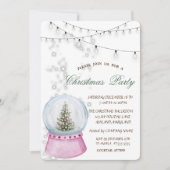 Invitation Aquarelle Pine arbre, Globe Christmas (Devant)