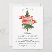 Invitation Aquarelle Pine Arbre Joyeux Petit Anniversaire (Devant)