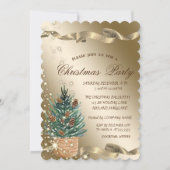 Invitation Aquarelle Pine Arbre OrEntreprise Noël fête (Devant)