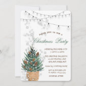 Invitation Aquarelle Pine arbre, Pine Cônes Noël (Devant)