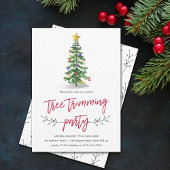 Invitation Aquarelle Pine Arbre Trimming Fête