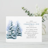 Invitation Aquarelle Pine Arbre Vacances NOËL EVE (Debout devant)