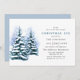 Invitation Aquarelle Pine Arbre Vacances NOËL EVE