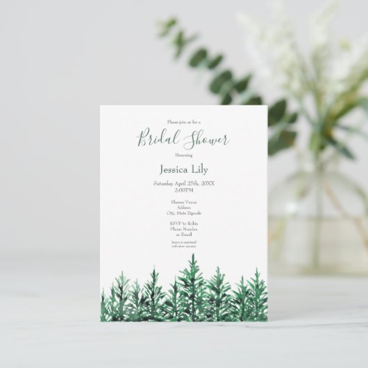 Invitation Aquarelle Pine Arbres (Debout devant)
