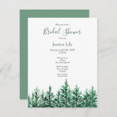 Invitation Aquarelle Pine Arbres (Devant / Derrière)