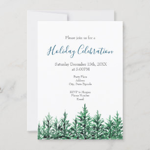 Invitation Aquarelle Pine Arbres
