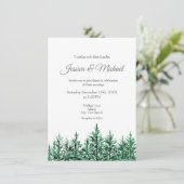 Invitation Aquarelle Pine Arbres (Debout devant)