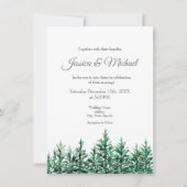 Invitation Aquarelle Pine Arbres (Devant)