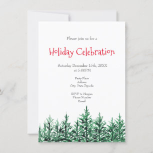 Invitation Aquarelle Pine Arbres