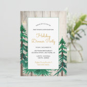 Invitation Aquarelle Pine Arbres Corporate Fête (Debout devant)