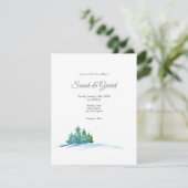 Invitation Aquarelle Pine Arbres Snowscape (Debout devant)