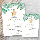 Invitation Aquarelle Pine Boughs Noël Mariage d'hiver